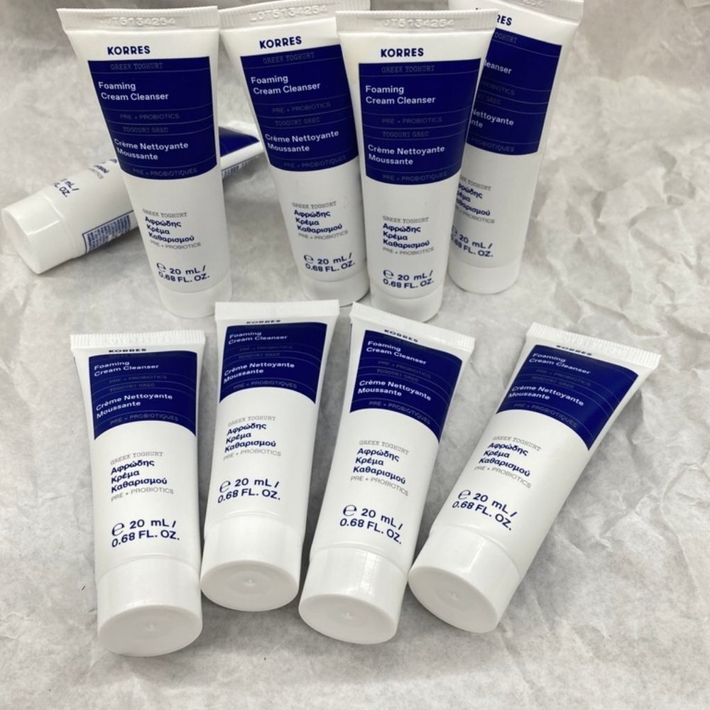 Korres Foaming greek Yogurht Cleansing Cream .68oz Tubes - 12 pack NEW - Picture 2 of 2